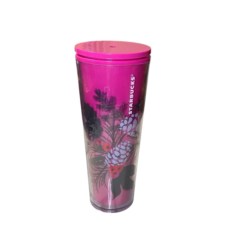 Starbucks Winter Evergreen Christmas Holly Cup 24 ozs Venti ** No Straw***